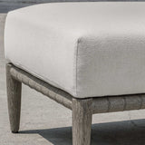 White Cushioned Outdoor Ottoman | Uttermost Borneo