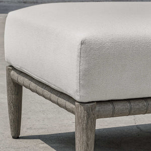   White Cushioned Outdoor Ottoman | Oroa.com
