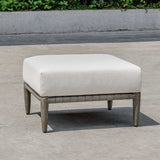 White Cushioned Outdoor Ottoman | Uttermost Borneo
