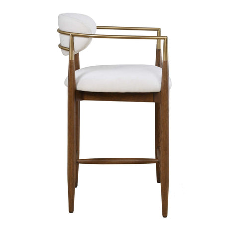 Modern European furniture - White Velvet Counter Stool - www.oroa.com