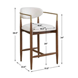 Modern European furniture - White Velvet Counter Stool - www.oroa.com