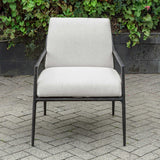 Modern European furniture - White Cushioned Outdoor Lounge Chair - www.oroa.com