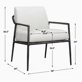 Modern European furniture - White Cushioned Outdoor Lounge Chair - www.oroa.com