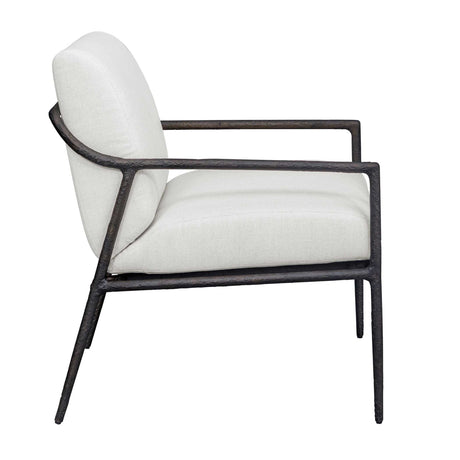Modern European furniture - White Cushioned Outdoor Lounge Chair - www.oroa.com