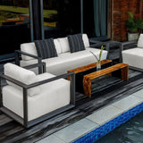 Modern European furniture - White Cushioned 3-Seater Outdoor Sofa - www.oroa.com