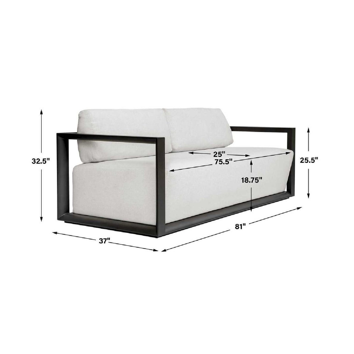   Modern European furniture - White Cushioned 3-Seater Outdoor Sofa - www.oroa.com | Oroa.com