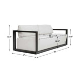Modern European furniture - White Cushioned 3-Seater Outdoor Sofa - www.oroa.com