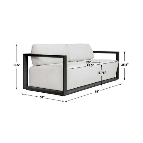 Modern European furniture - White Cushioned 3-Seater Outdoor Sofa - www.oroa.com