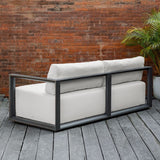 Modern European furniture - White Cushioned 3-Seater Outdoor Sofa - www.oroa.com