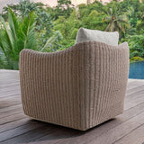 Modern European furniture - Beige Outdoor Swivel Lounge Chair - www.oroa.com