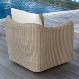 Modern European furniture - Beige Outdoor Swivel Lounge Chair - www.oroa.com