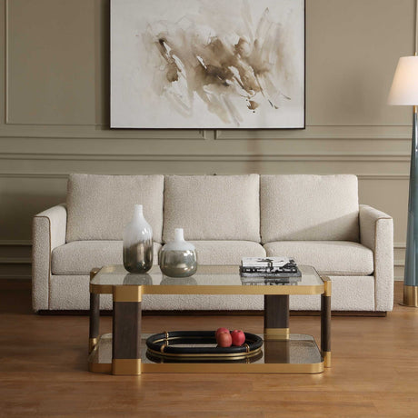 Modern European furniture - Cream Boucle Piped Sofa - www.oroa.com