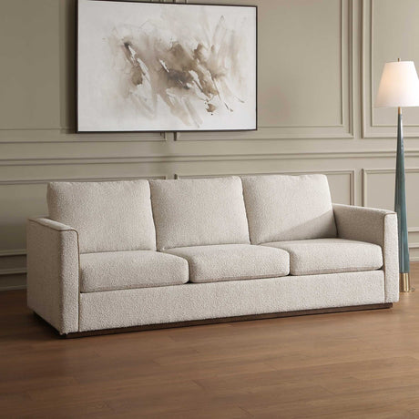 Modern European furniture - Cream Boucle Piped Sofa - www.oroa.com