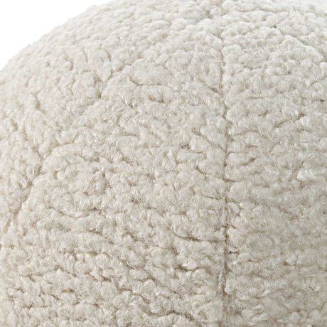 Modern European furniture - White Sheepskin-Look Ball Pillows (2) - www.oroa.com