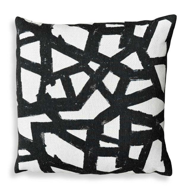 Modern European furniture - Black Abstract Pattern Outdoor Pillow - www.oroa.com