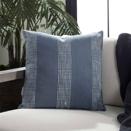 Modern European furniture - Blue Raised Stripes Outdoor Pillow - www.oroa.com