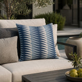 Modern European furniture - Blue Geometric-Patterned Outdoor Pillow - www.oroa.com