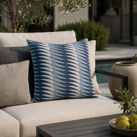 Modern European furniture - Blue Geometric-Patterned Outdoor Pillow - www.oroa.com