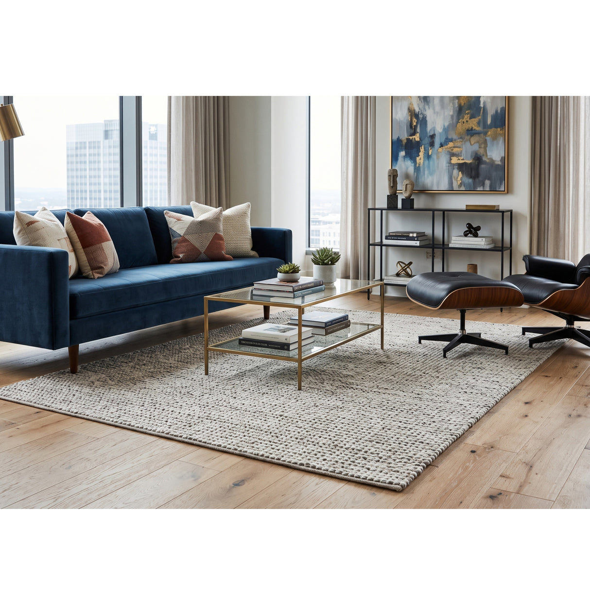 Handwoven Hemp & Leather Rug | Uttermost Nyala