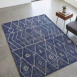 Tribal Patterned Blue Wool Rug | Uttermost Fressia