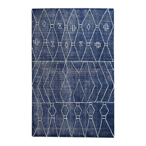 Modern European furniture - Tribal Patterned Blue Wool Rug - www.oroa.com