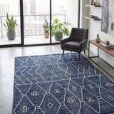 Tribal Patterned Blue Wool Rug | Uttermost Fressia