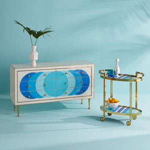 Blue Glass Panes Credenza | Jonathan Adler Ultramarine | Oroa.com