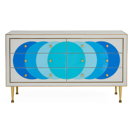 Blue Glass Panes Credenza | Jonathan Adler Ultramarine | Oroa.com