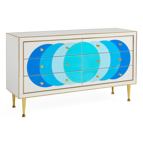 Blue Glass Panes Credenza | Jonathan Adler Ultramarine | Oroa.com