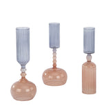 Etched Smoke Glass Bud Vases (S/3) - OROA