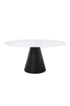 White Marble Pedestal Dining Table | Versmissen Cone | Oroa.com