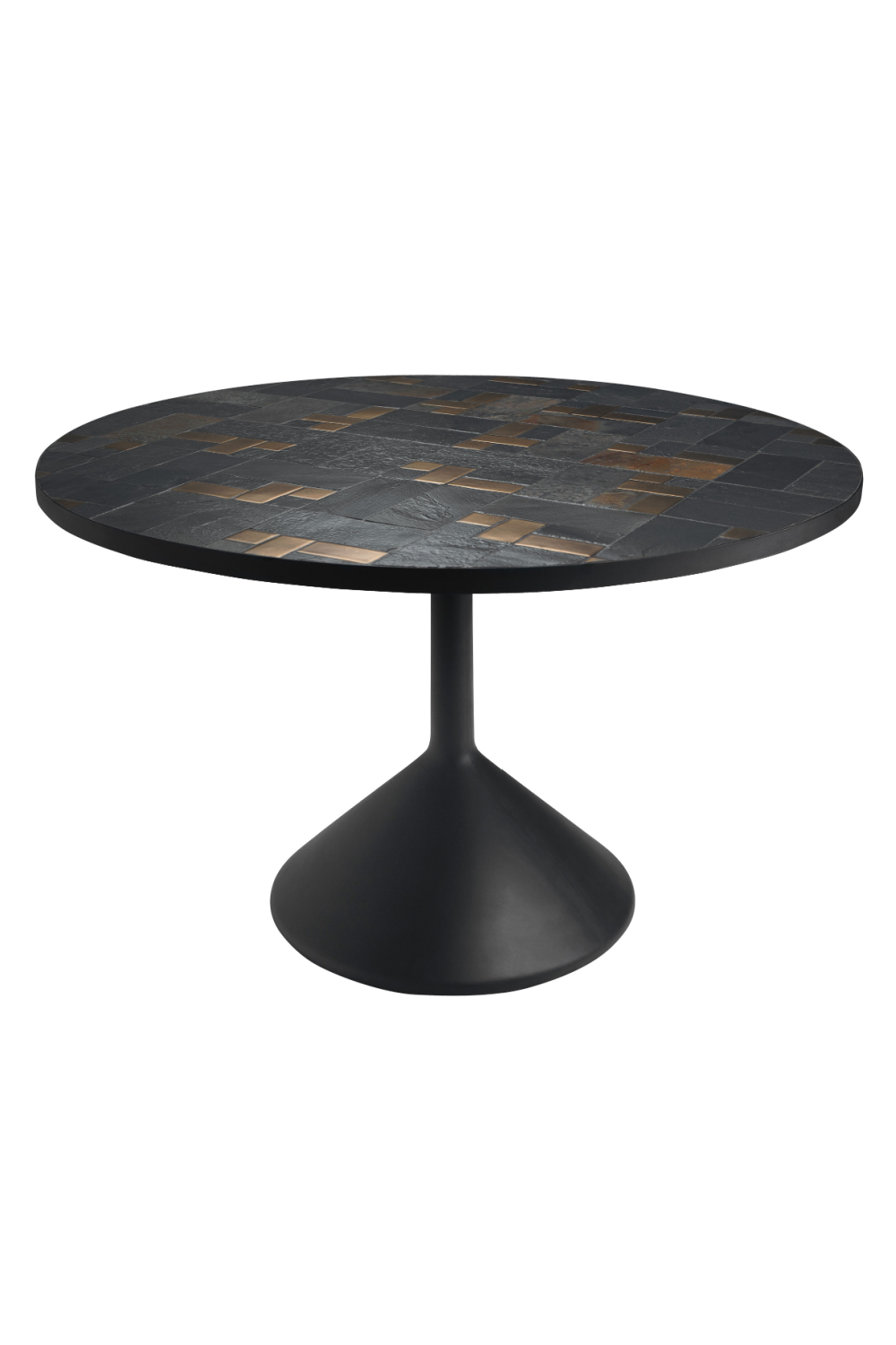 Black Ceramic Round Dining Table | Versmissen Labo Slate | Oroa.com