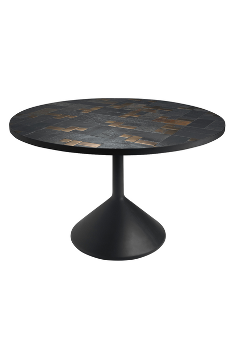 Black Ceramic Round Dining Table | Versmissen Labo Slate | Oroa.com