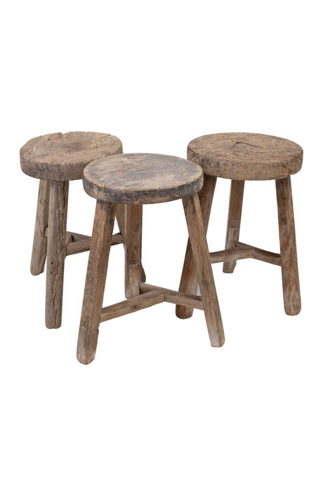 Round Wooden Rustic Stool | Versmissen | Oroa.com