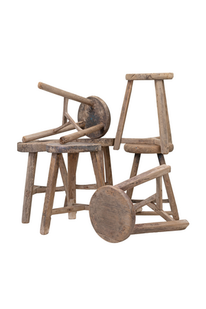 Round Wooden Rustic Stool | Versmissen | Oroa.com