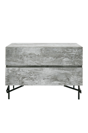 Gray Wooden 2-Door Nightstand | OROA Modern Aria | Oroa.com