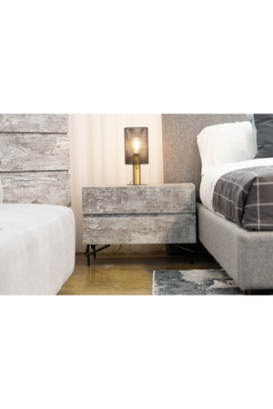 Gray Wooden 2-Door Nightstand | OROA Modern Aria | Oroa.com