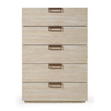 5-Drawer Travertine Chest | OROA Modern Lago