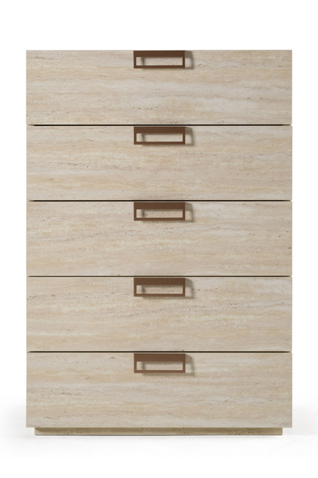 5-Drawer Travertine Chest | OROA Modern Lago | Oroa.com