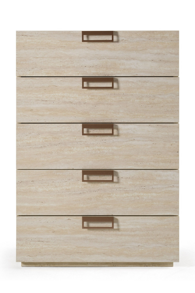 5-Drawer Travertine Chest | OROA Modern Lago | Oroa.com