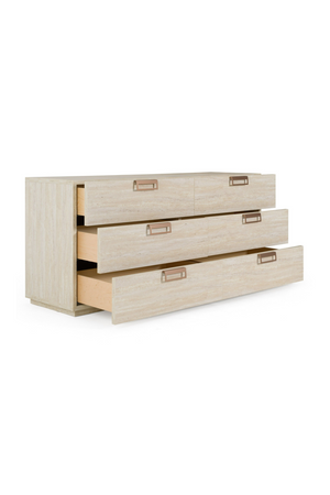 6-Drawer Travertine Dresser | OROA Modern Lago | Oroa.com