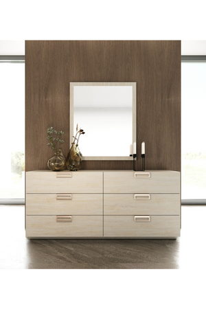 6-Drawer Travertine Dresser | OROA Modern Lago | Oroa.com