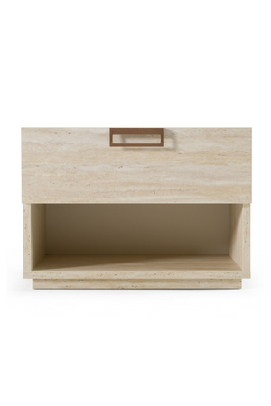 Travertine Finish 1-Drawer Nightstand | OROA Modern Lago | Oroa.com