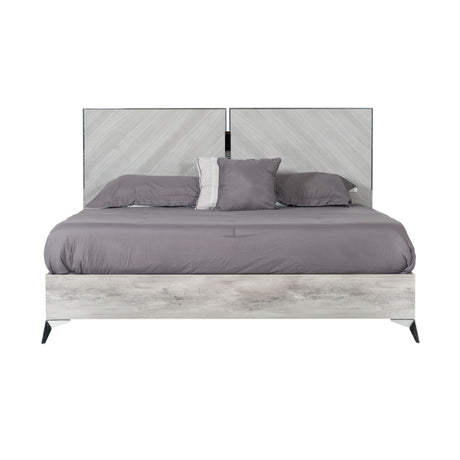 Gray Wooden Eastern King Bed - OROA Modern Alexa - view 1