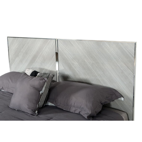 Gray Wooden Eastern King Bed - OROA Modern Alexa - view 4