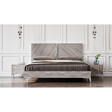 Gray Wooden Eastern King Bed - OROA Modern Alexa - view 6