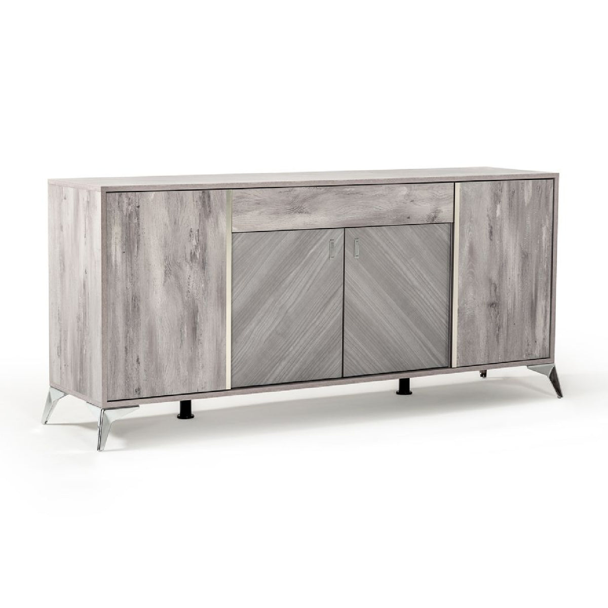 Gray Wooden 4-Door Sideboard | OROA Modern Alexa