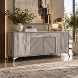 Gray Wooden 4-Door Sideboard | OROA Modern Alexa