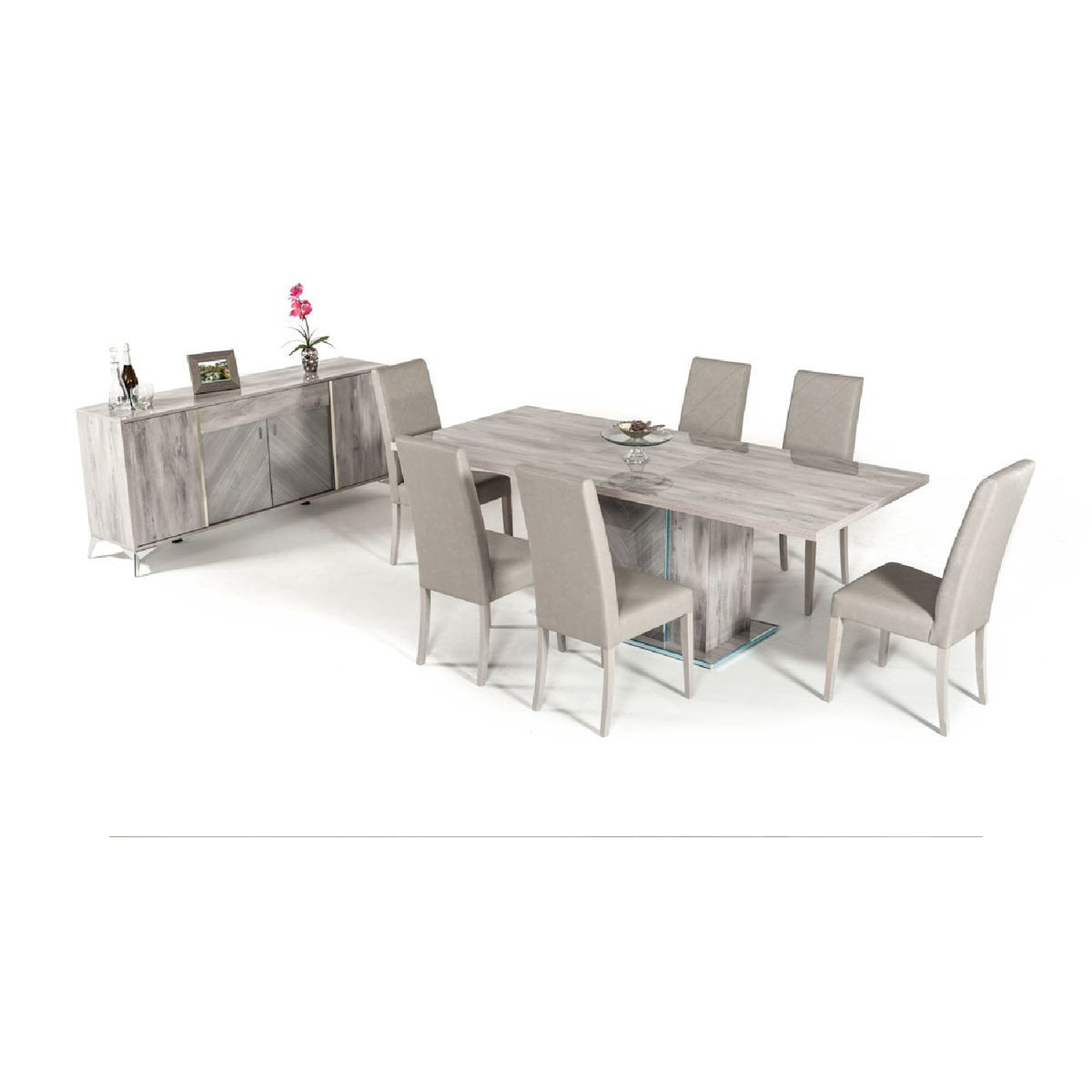 Gray Wooden 4-Door Sideboard | OROA Modern Alexa