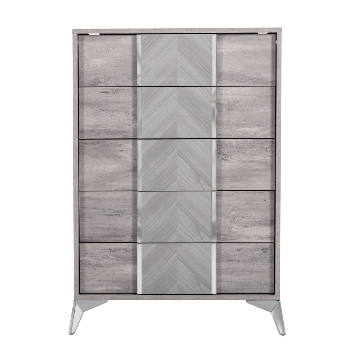 Glossy Gray 5-Drawer Chest | OROA Modern Alexa